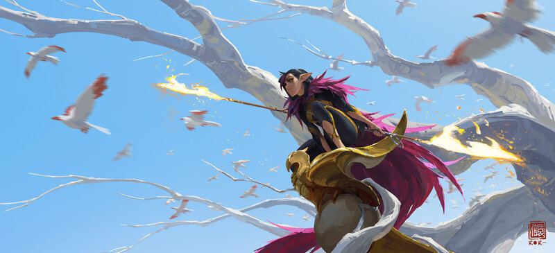 Elf-like Character on Branch