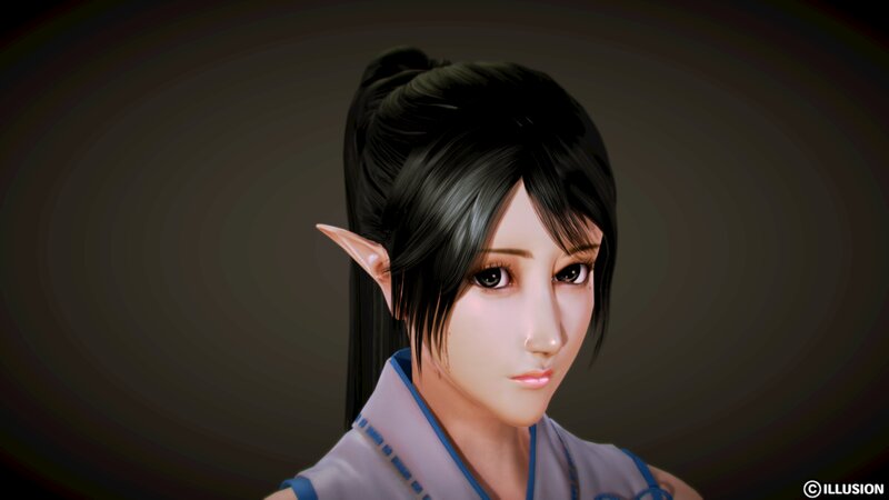 Elf-like Character with Black Hair