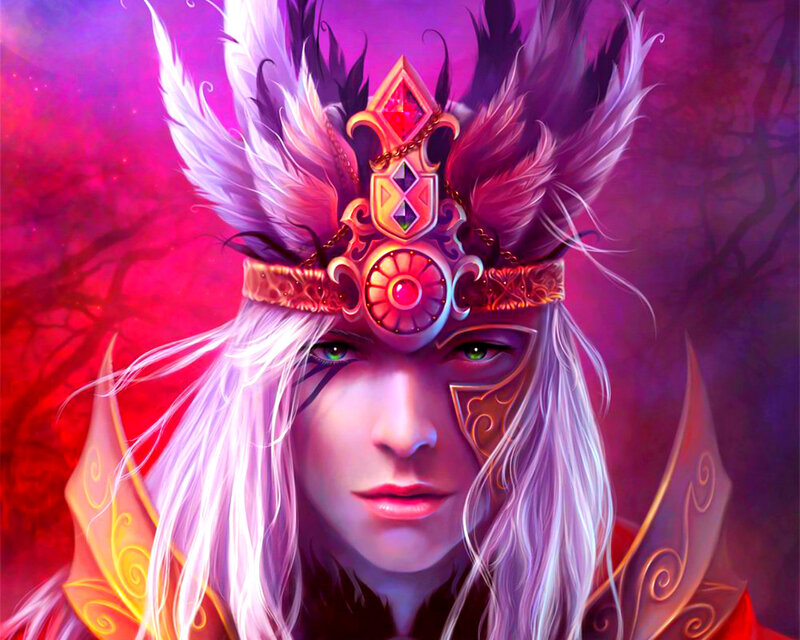 Elf-like Character with Crown — Purple