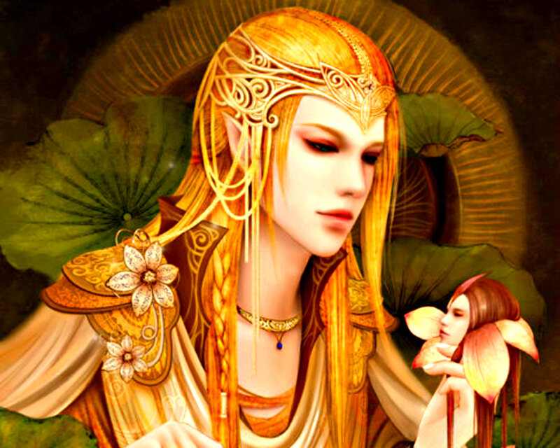 Elf-like Character with Golden Hair