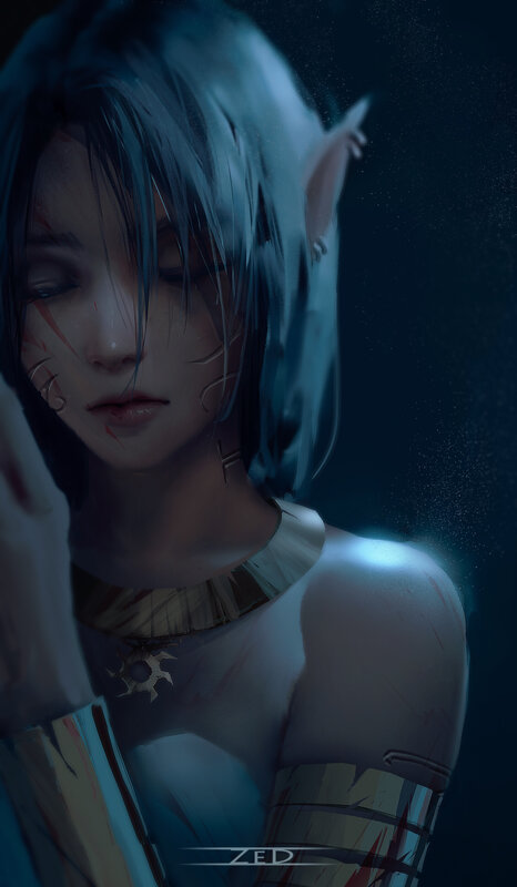 Elf-like Character with Injuries
