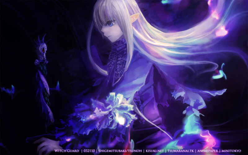Elf-like Character with Long Hair — Purple, Dramatic