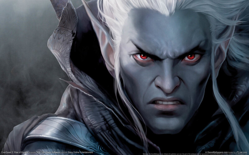 Elf-like Character with Red Eyes