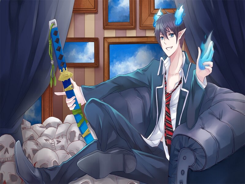 Elf-like Character with Sword — Blue, Dramatic