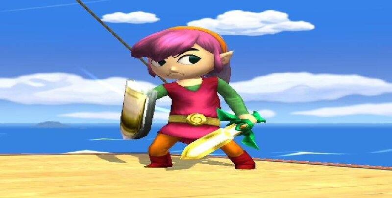 Elf-like Character with Sword — Blue