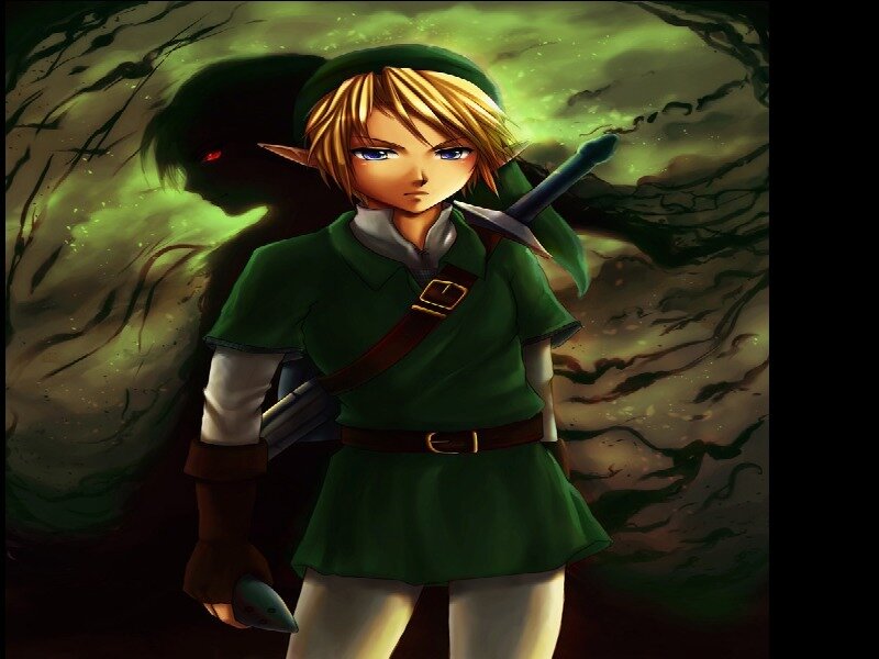 Elf-like Character with Sword — Green, Dramatic, Digital Art