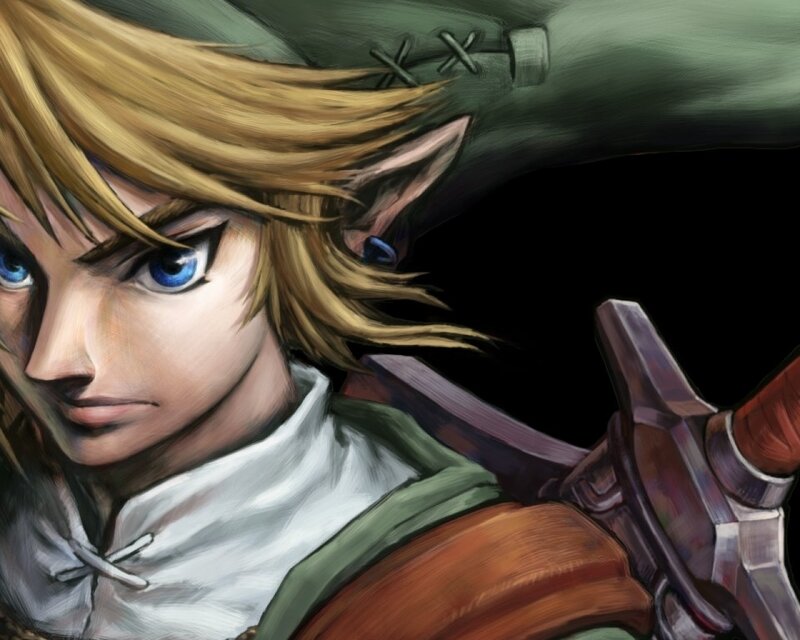 Elf-like Character with Sword — Green, Dramatic