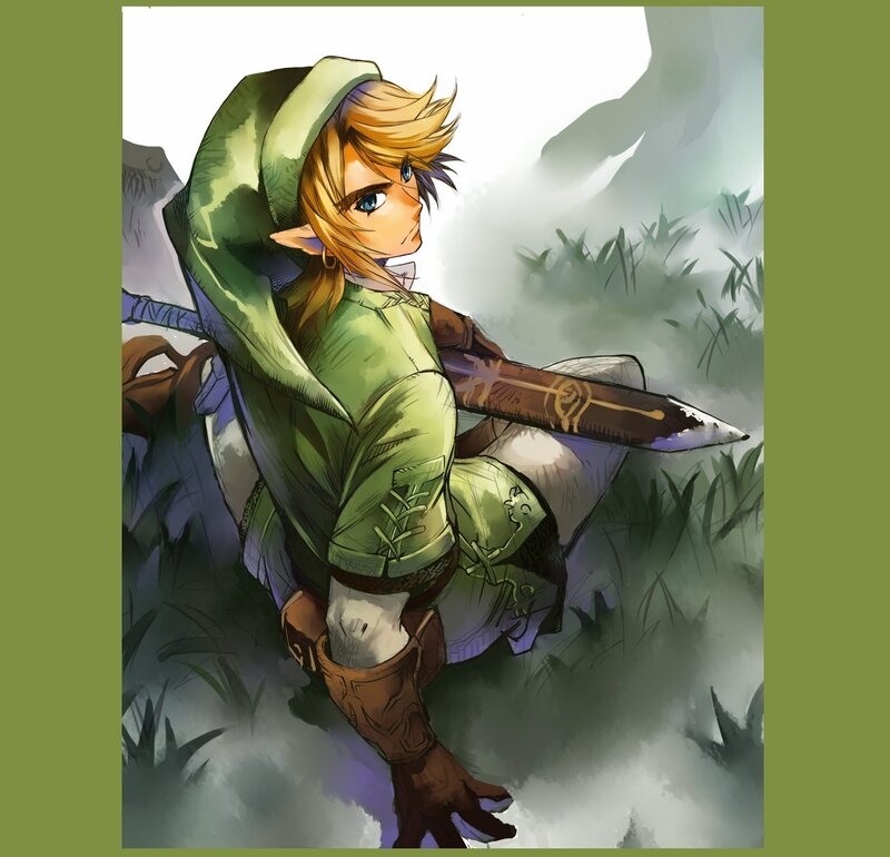 Elf-like Character with Sword — Green