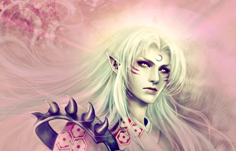 Elf-like Character with White Hair