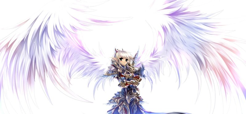Elf-like Character with Wings — White, Serene, Digital Art