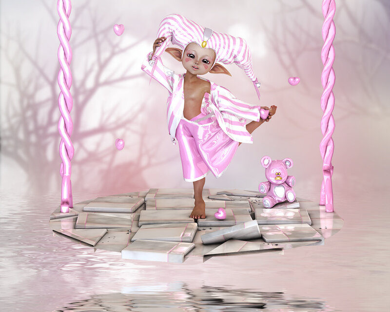 Elf-like Child in Pink