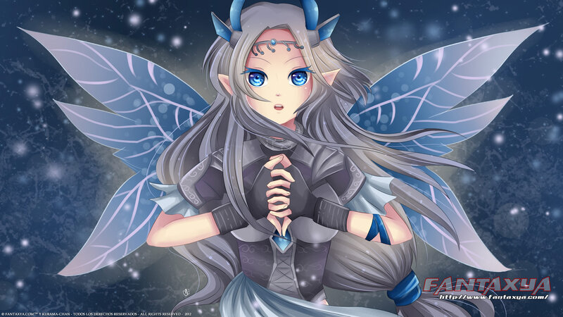 Elf-like Fairy with Wings — Blue, Serene