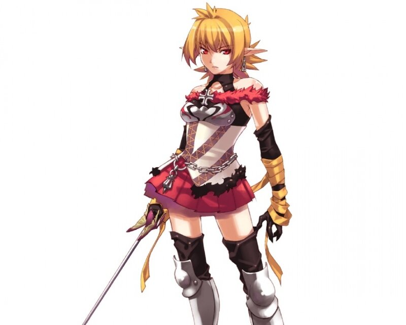 Elf-like Female Warrior — Yellow