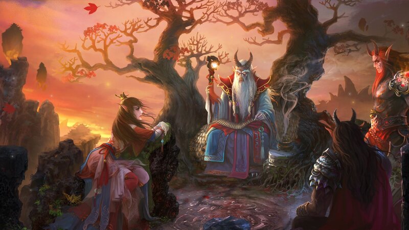 Elf-like Figures in Forest