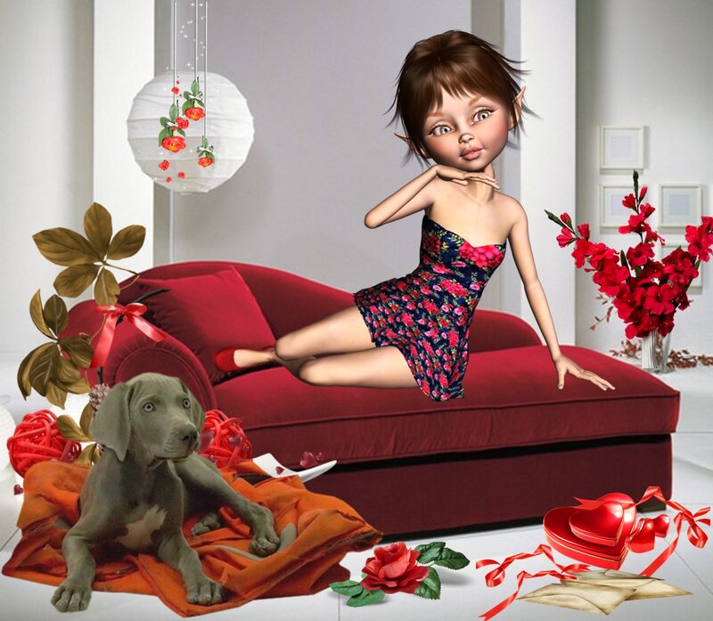 Elf-like Girl on Couch