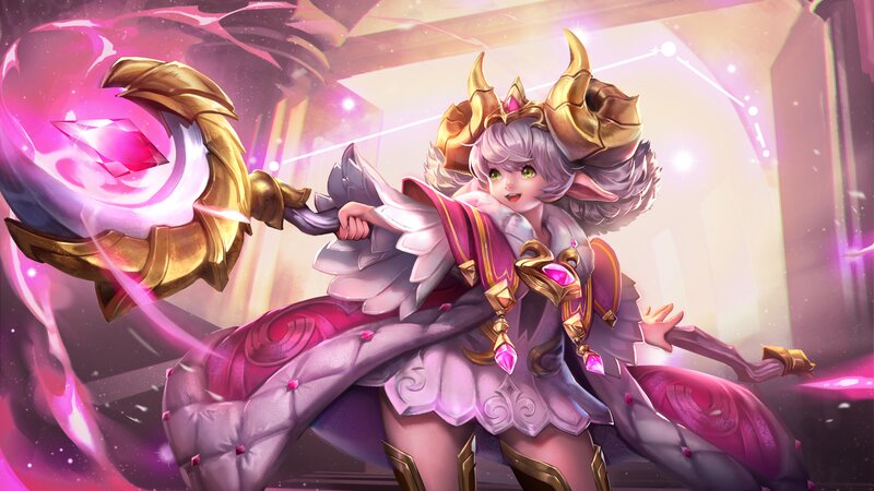 Elf-like Girl with Staff — Pink