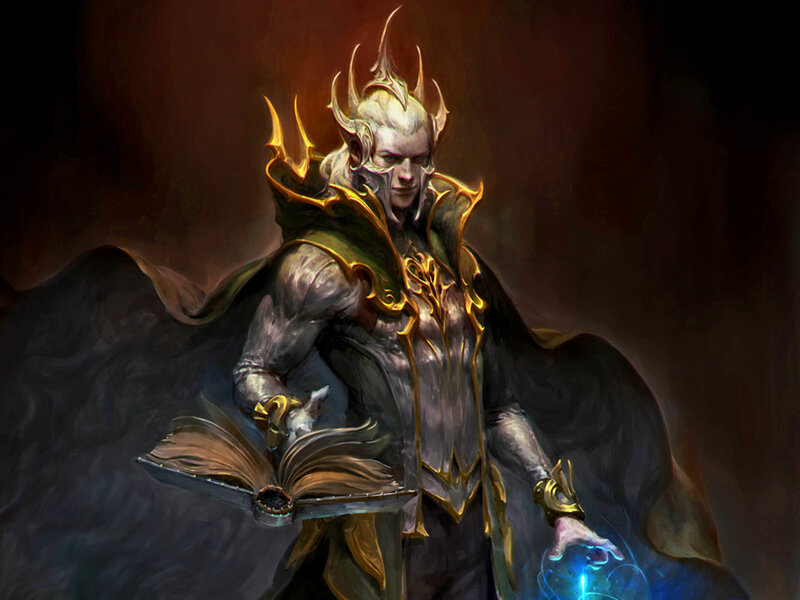 Elf-like Mage with Book