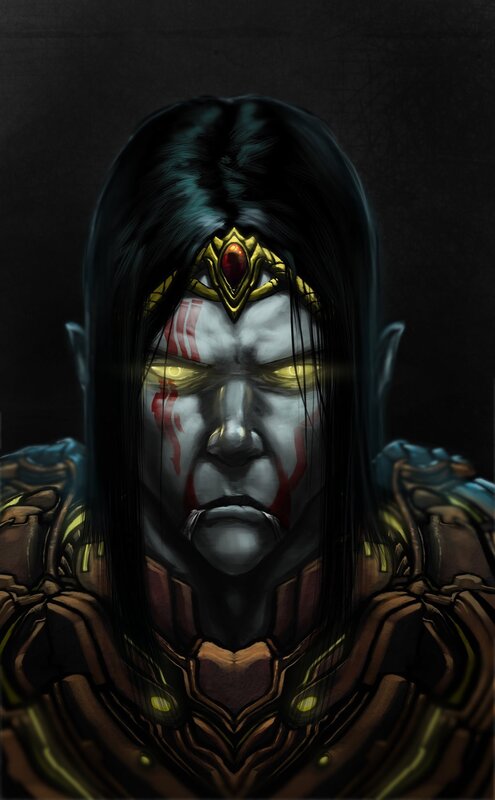 Elf-like Warrior — Black, Dramatic