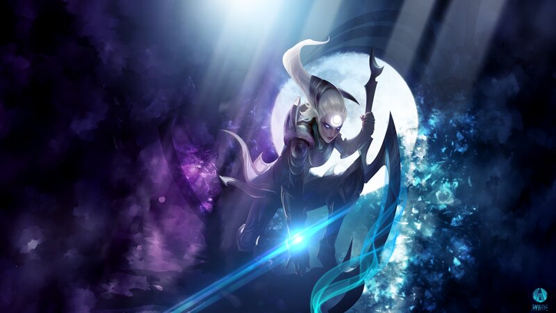 Elf-like Warrior with Staff — Purple