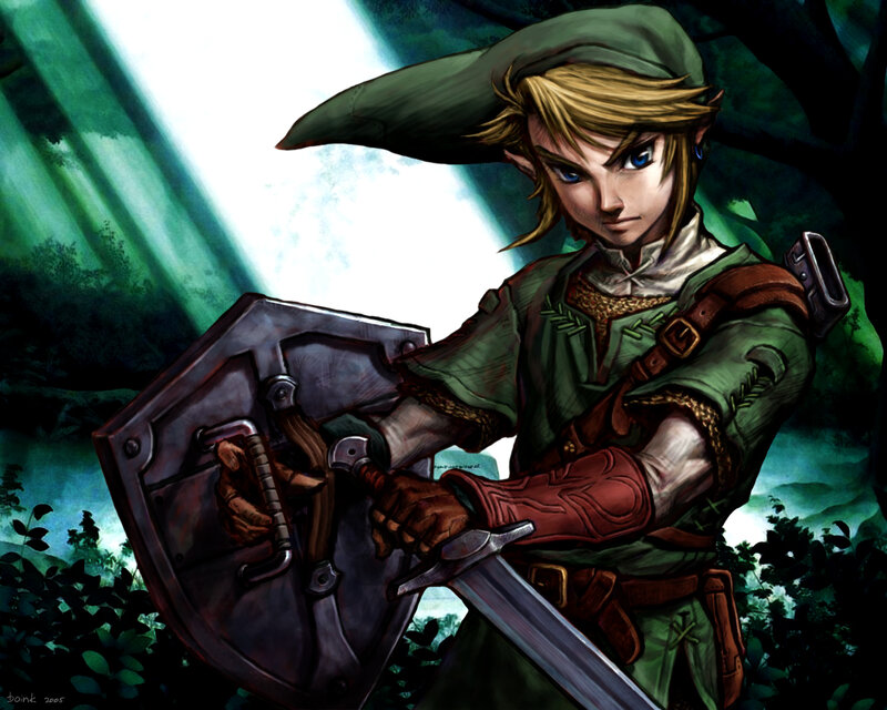 Elf-like Warrior with Sword — Green, Dramatic