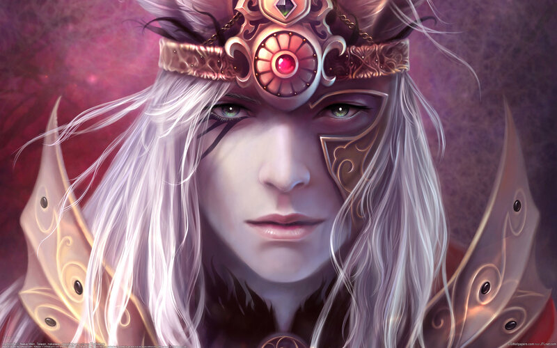 Elf-like Warrior with White Hair