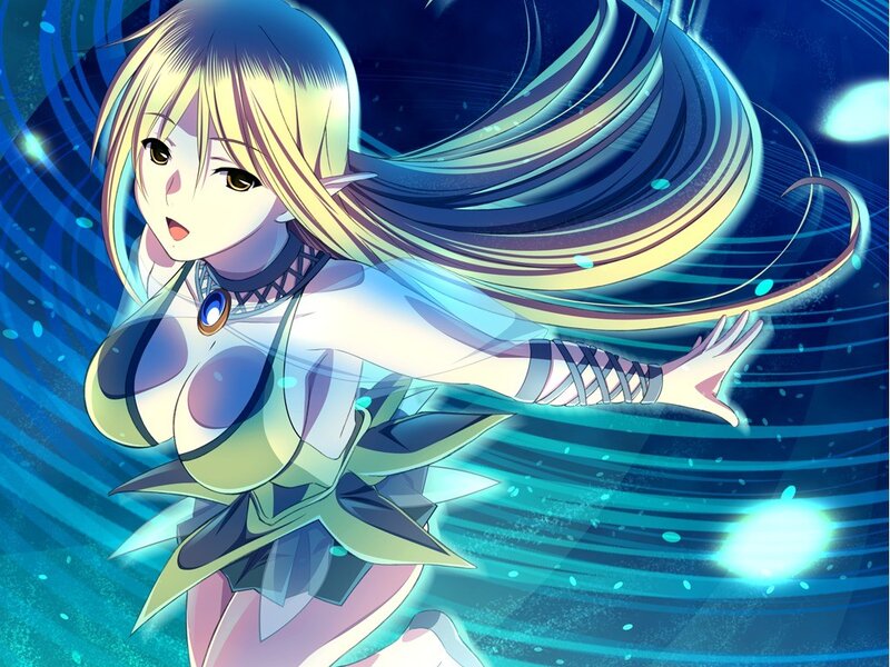 Elf-like Woman Casting Spell — Blue, Dynamic