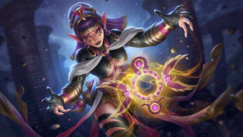 Elf-like Woman Casting Spell — Purple