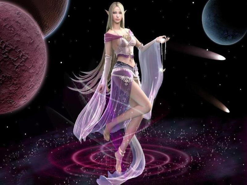 Elf-like Woman in Space