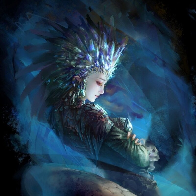 Elf-like Woman with Crown