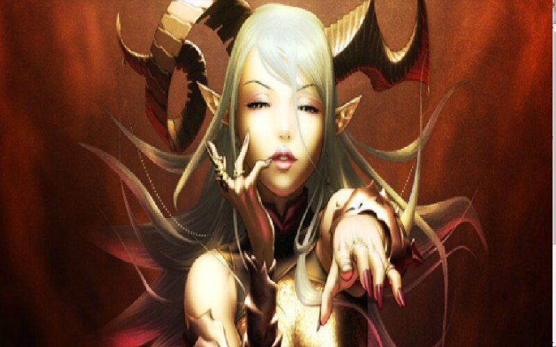 Elf-like Woman with Horns