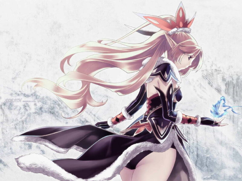 Elf-like Woman with Long Hair — White, Dramatic