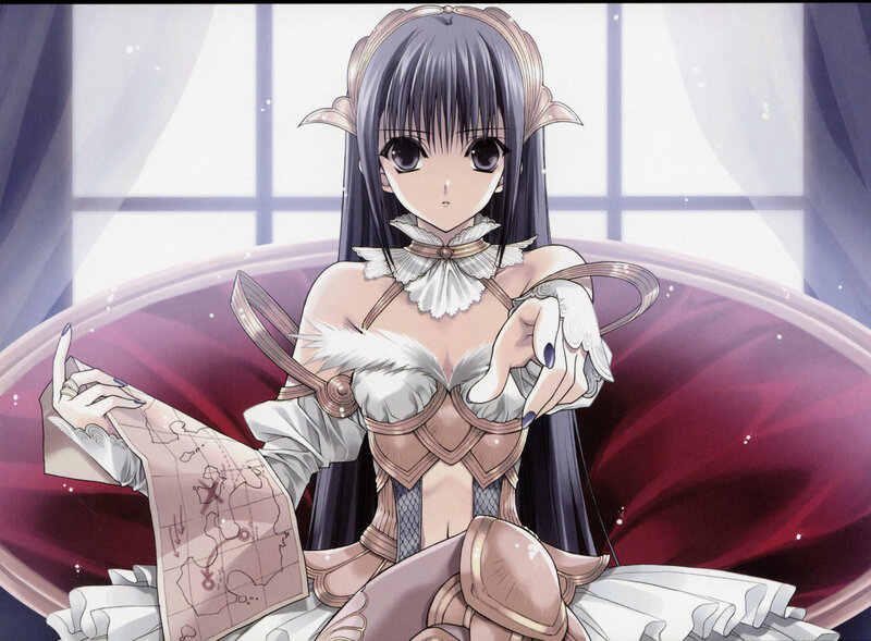 Elf-like Woman with Map — Purple