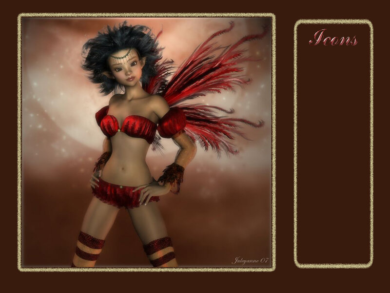 Elf-like Woman with Red Wings
