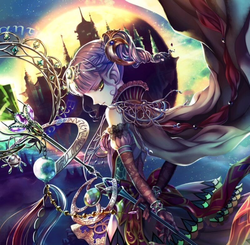 Elf-like Woman with Staff — Purple