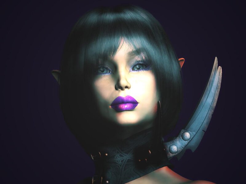 Elf-like Woman with Weapon
