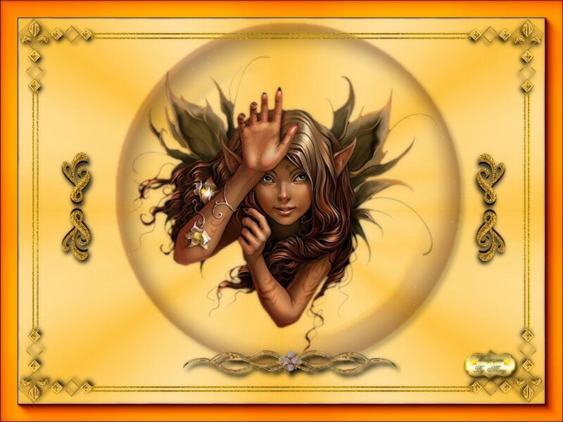 Elf-like Woman with Wings — Gold