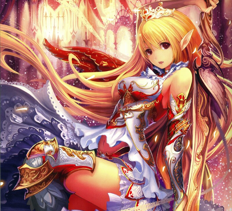 Elf-like Woman with Wings — Red, Dramatic