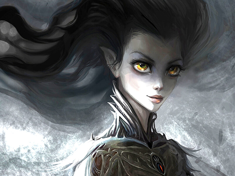 Elf-like Woman with Yellow Eyes