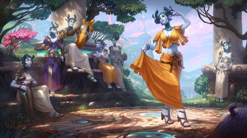 Elf-like Women in Garden