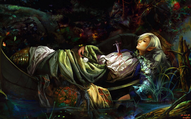 Elf Lying in a Boat