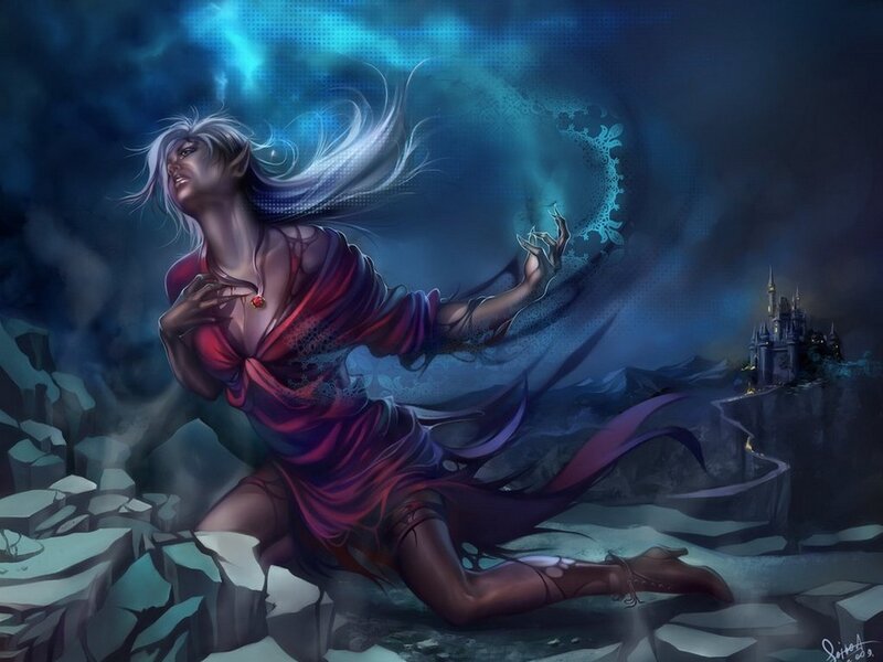 elf mage casting spell