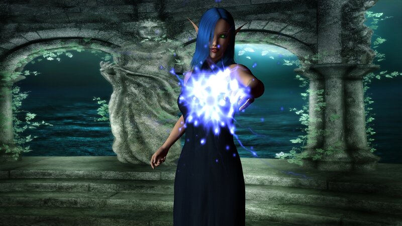 elf mage casting spell