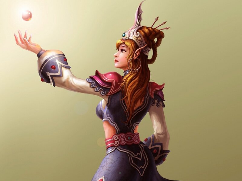 Elf Mage Casting Spell — Purple, Focused