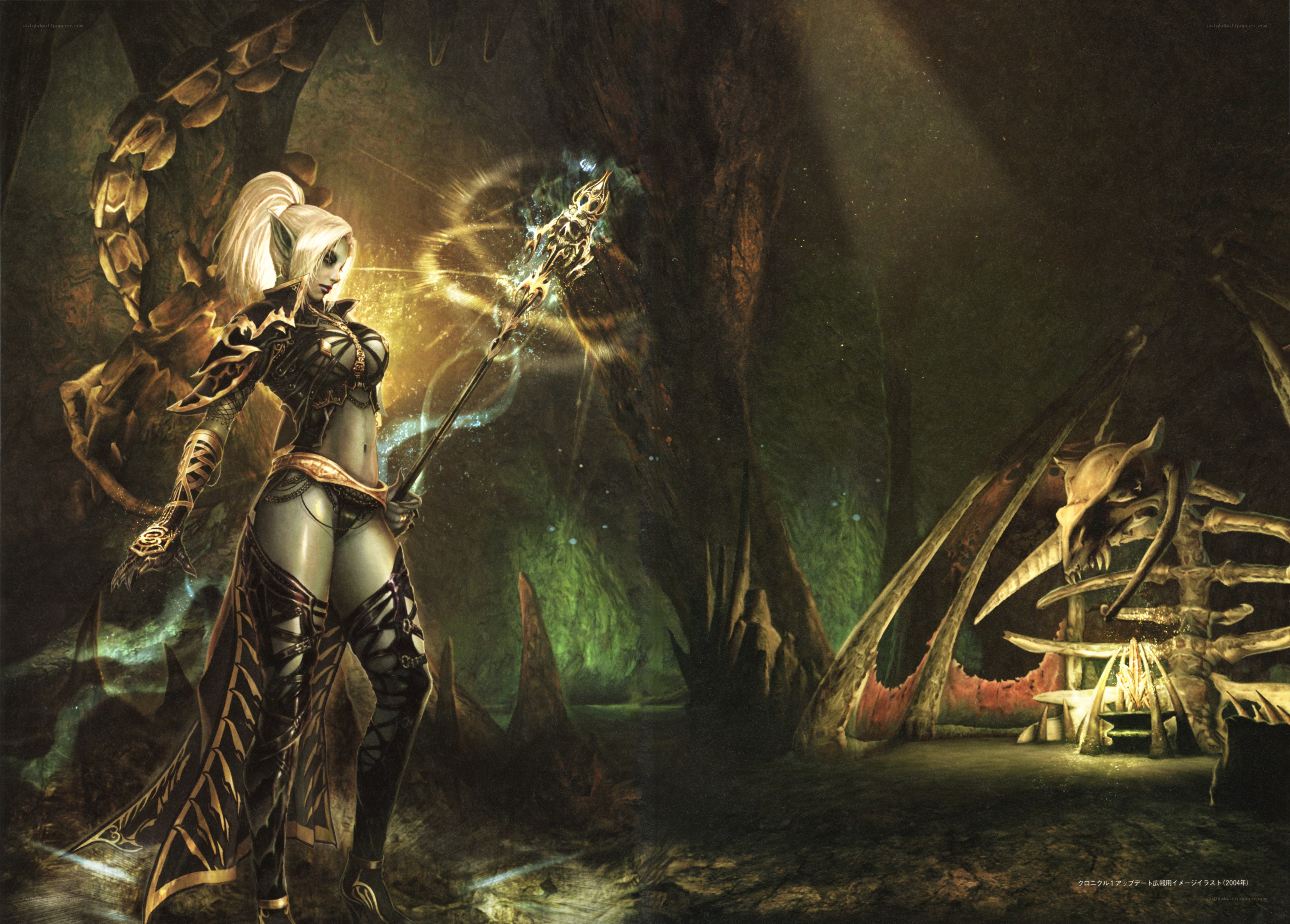 elf mage in a cave