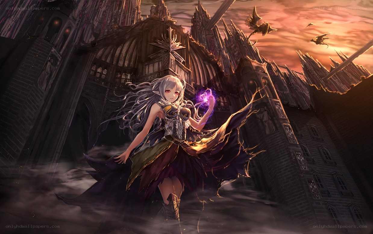 elf mage in a dark castle