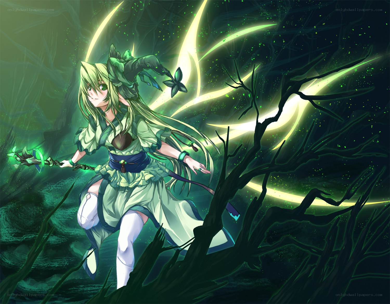 elf mage in a dark forest