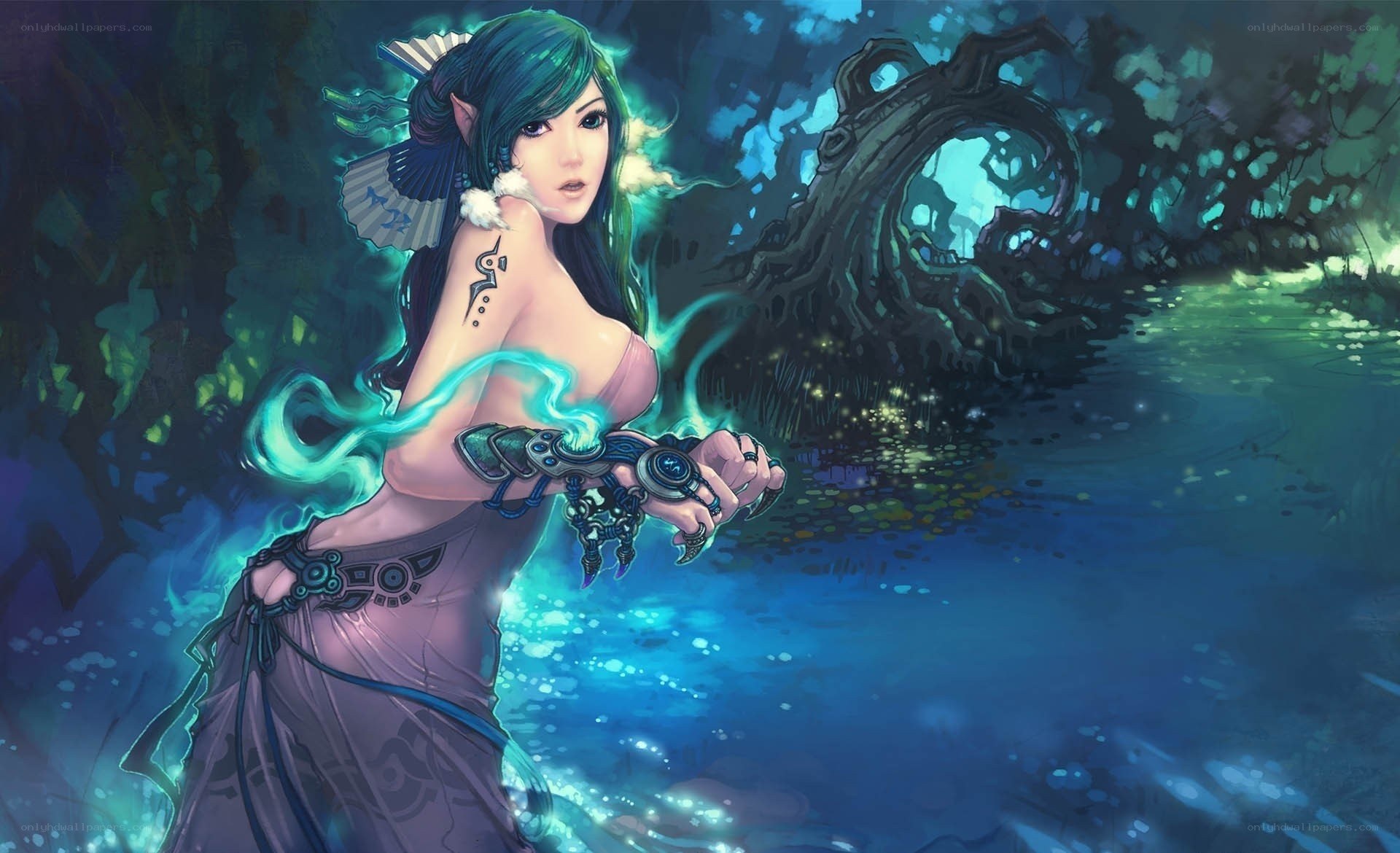 elf mage in a mystical forest