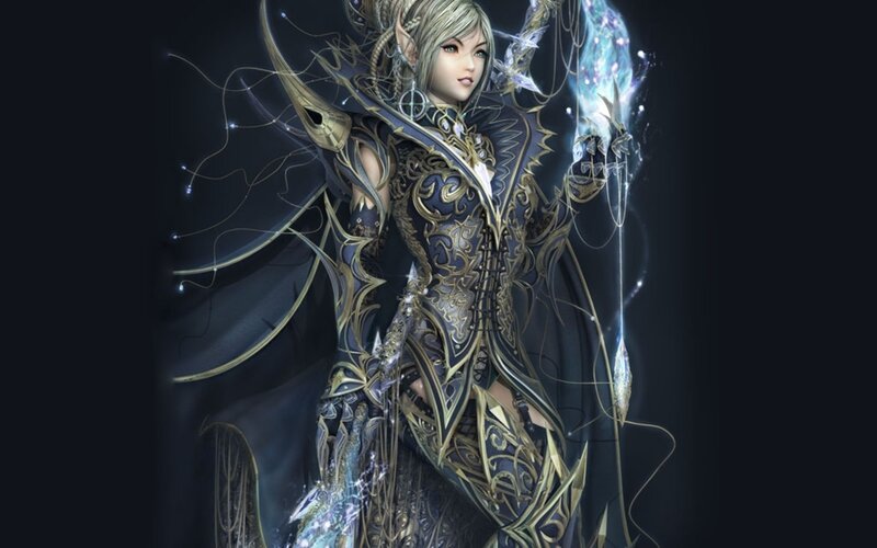 Elf Mage in Armor — Black