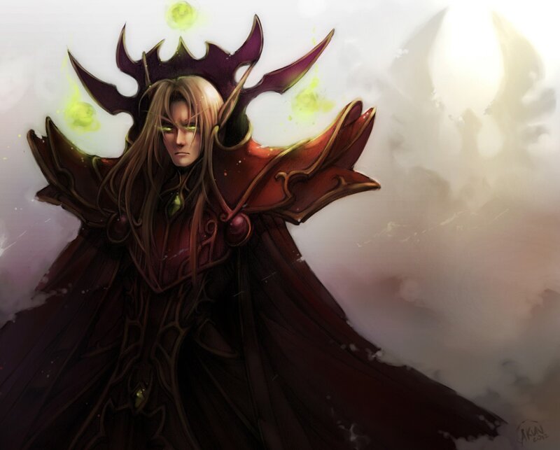 elf mage in dark armor