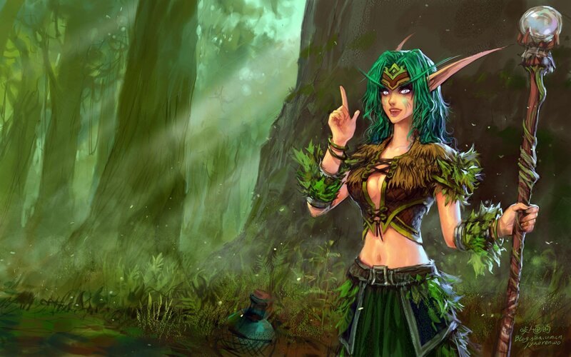 elf mage in forest